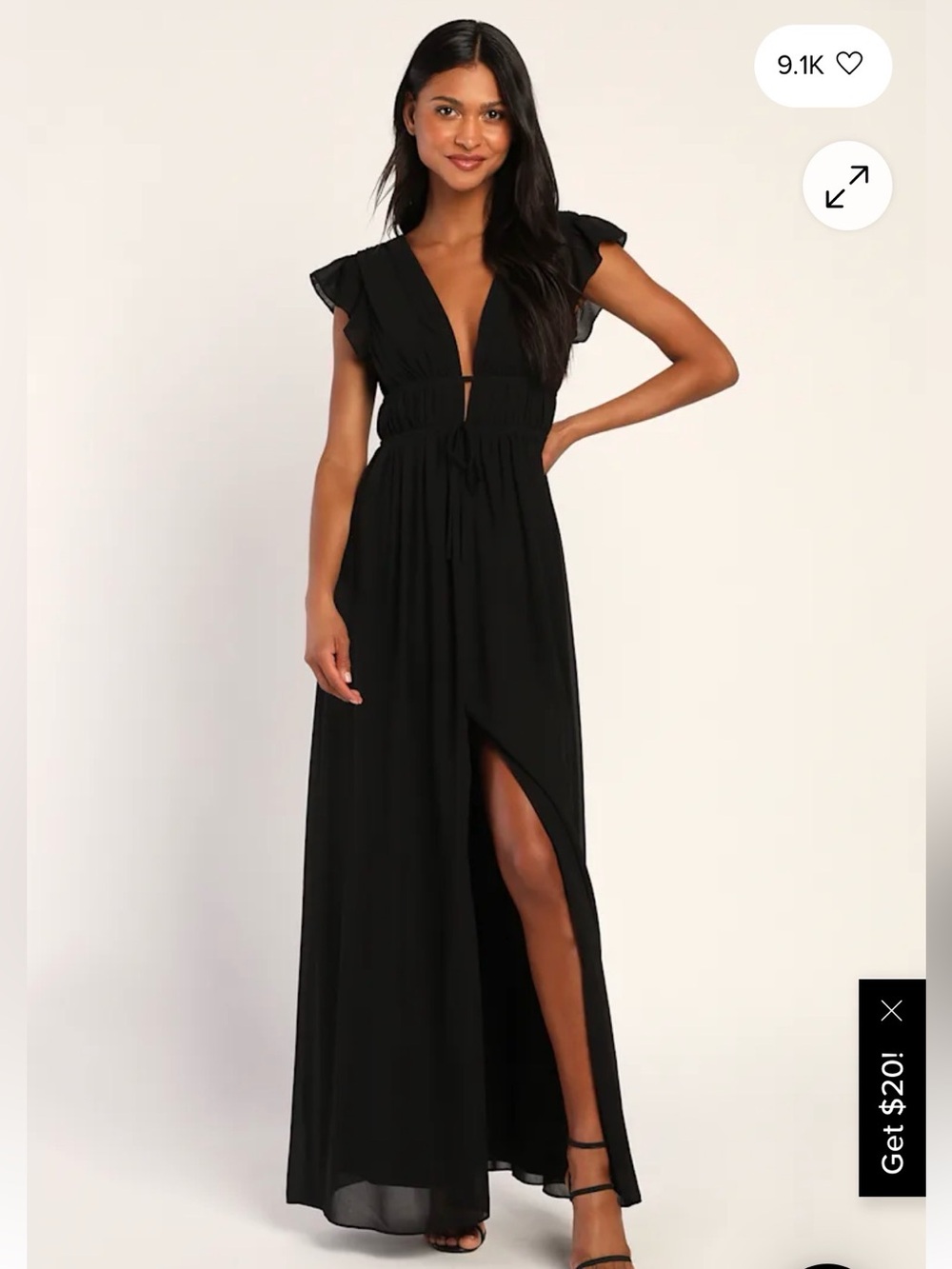 Lulus I'm All Yours Black Ruffled Maxi Dress
